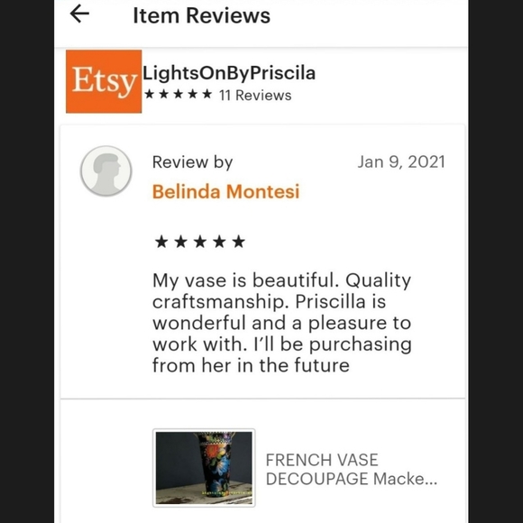 Mackenzie Childs Paper Decoupage Art in Vase - Picture 8 of 10